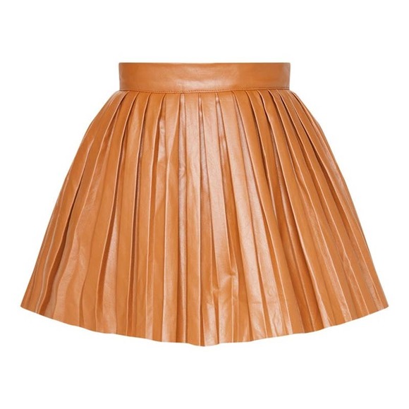 PrettyLittleThing Skirts Pretty Little Thing Sz Camel Faux Leather